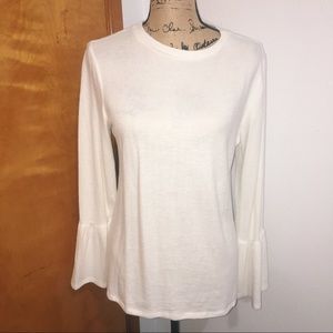 White Bell Sleeve Top